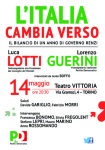 TORINO 14 maggio Italia Cambia verso